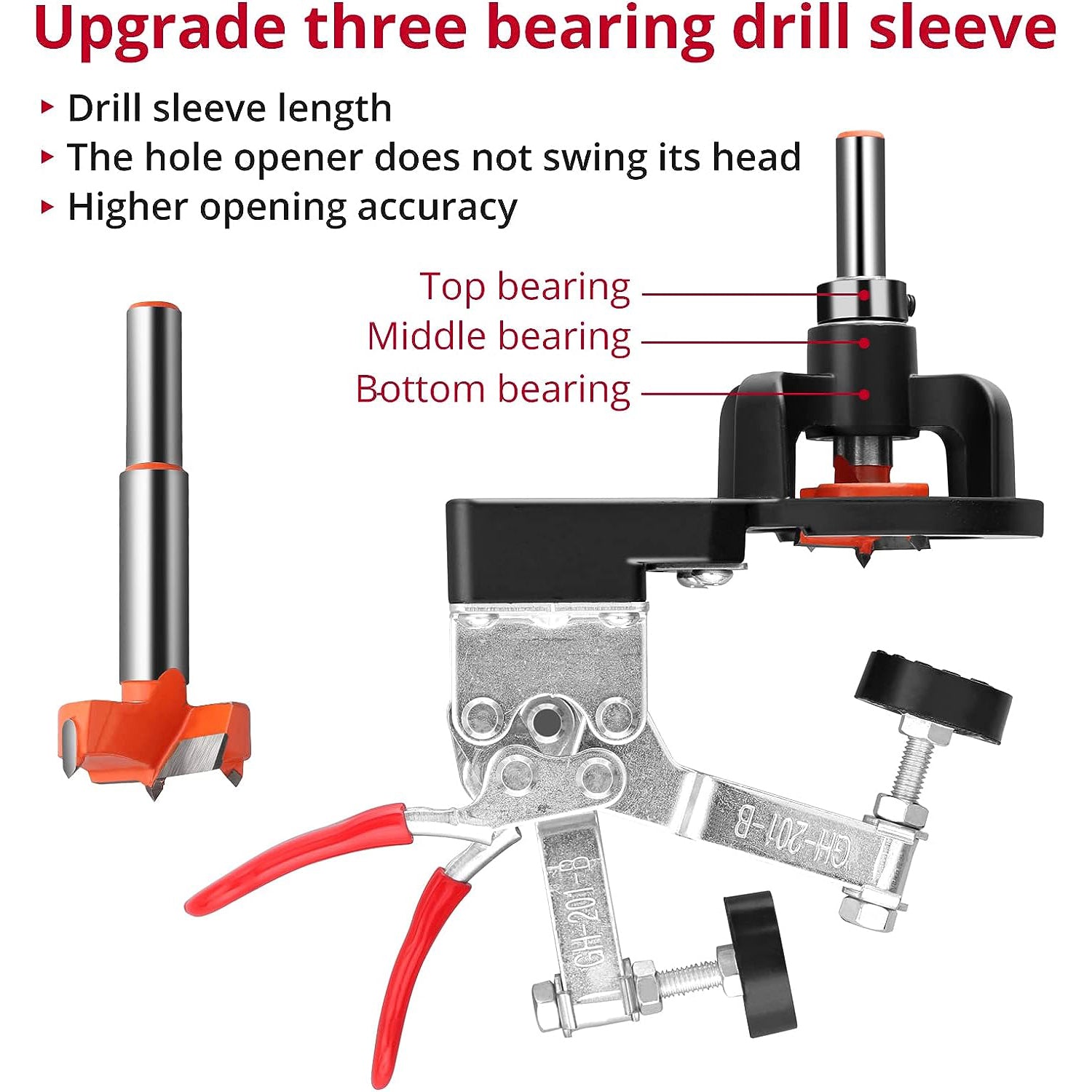 XUNTOP 35mm Concealed Hinge Drilling Jig Hole Set