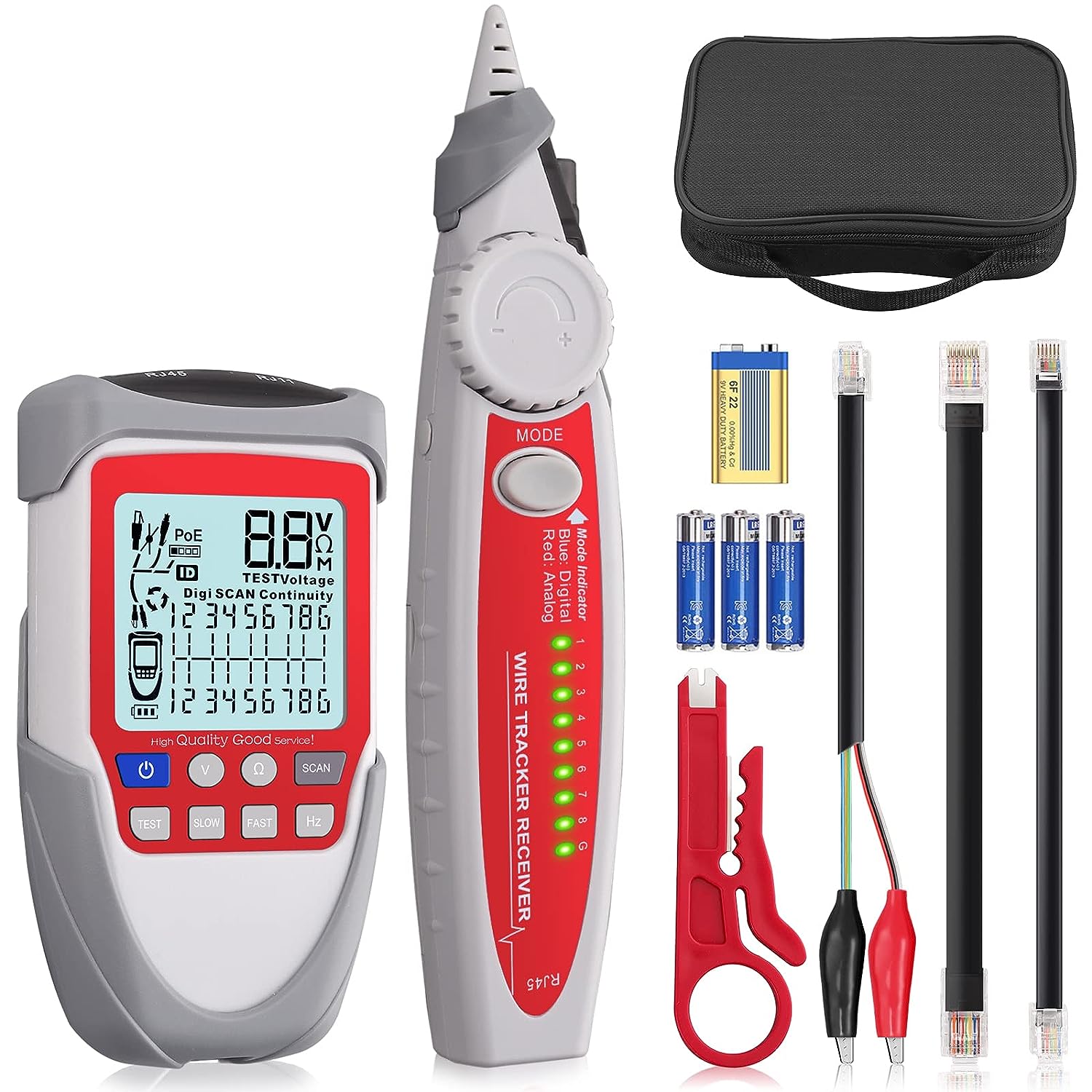 XUNTOP Network Cable Tester Wire Tracker LCD Line