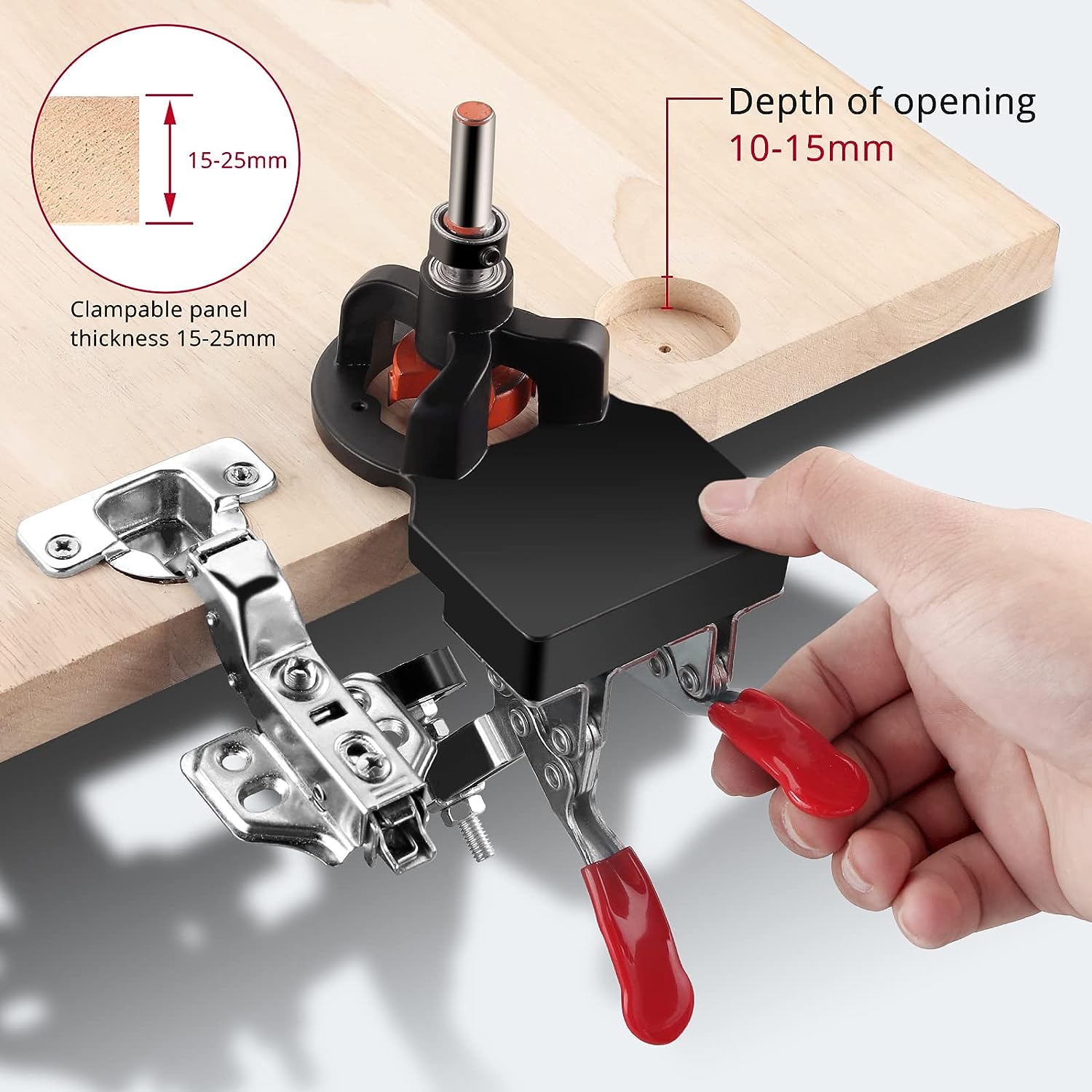 XUNTOP 35mm Concealed Hinge Drilling Jig Hole Set