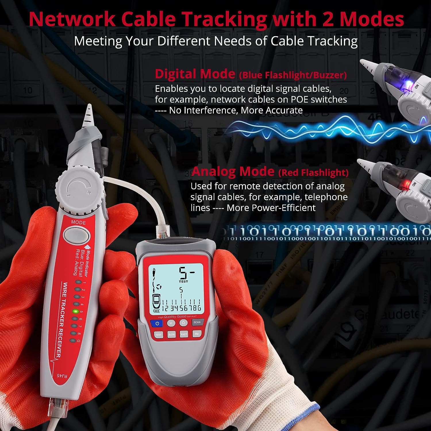 XUNTOP Network Cable Tester Wire Tracker LCD Line