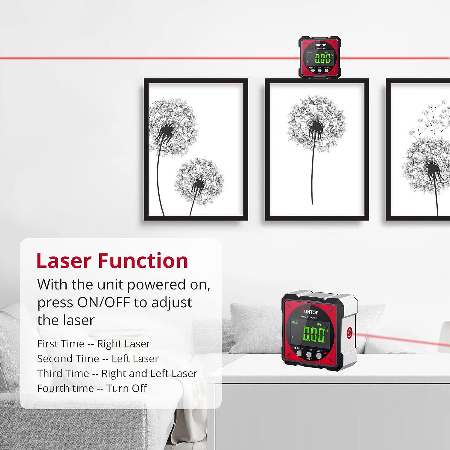 XUNTOP USB Charging Digital Level Box Angle Finder