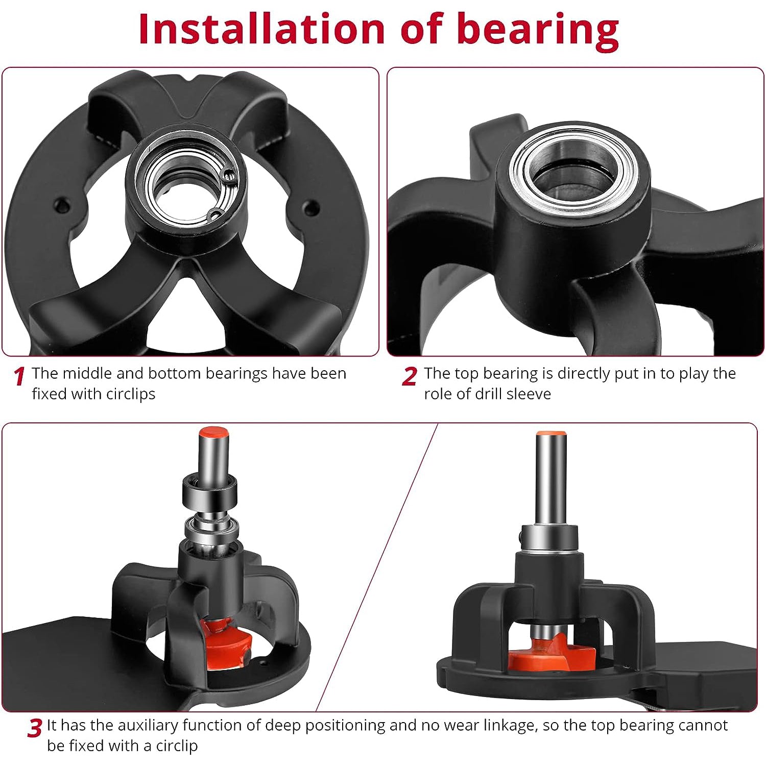 XUNTOP 35mm Concealed Hinge Drilling Jig Hole Set