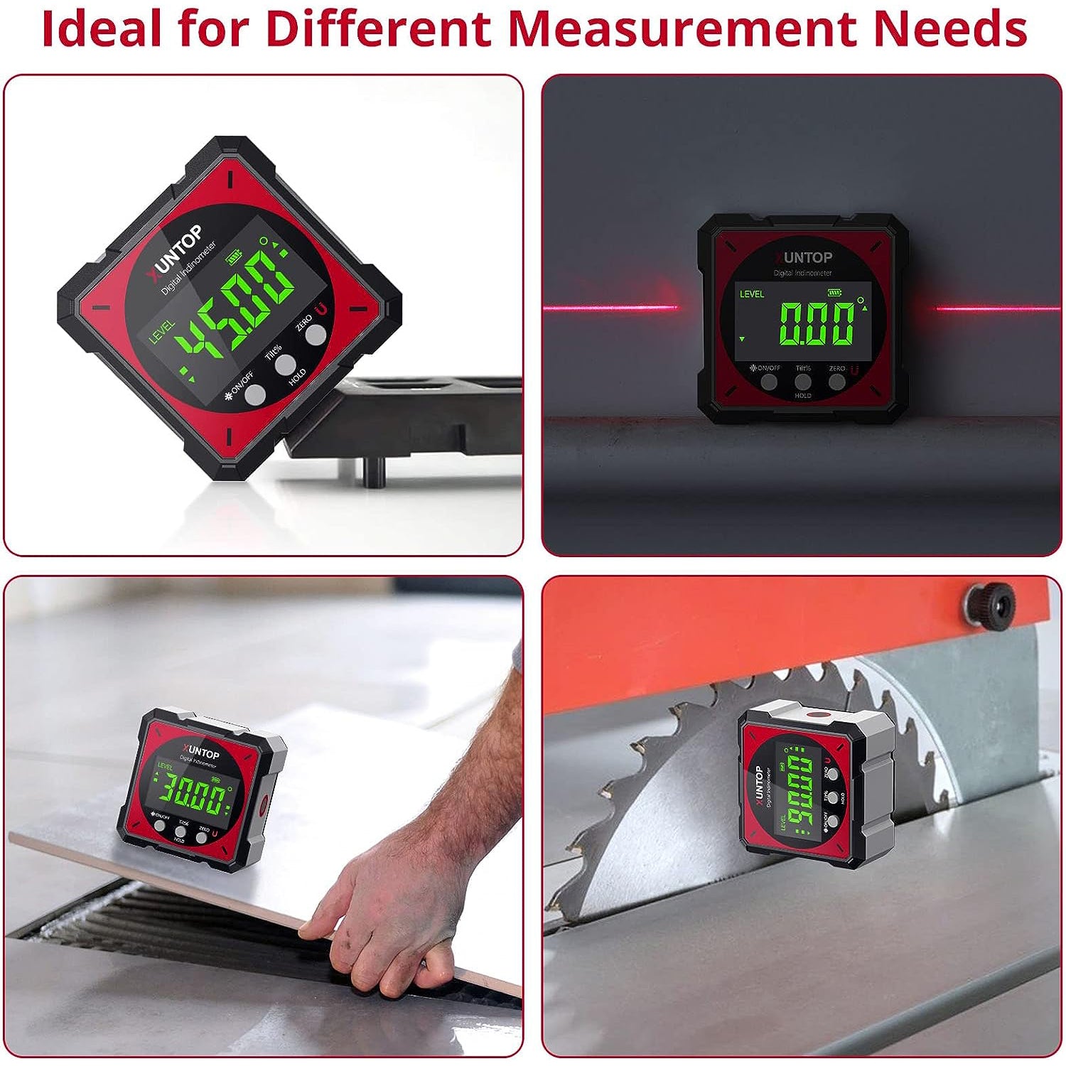 XUNTOP USB Charging Digital Level Box Angle Finder