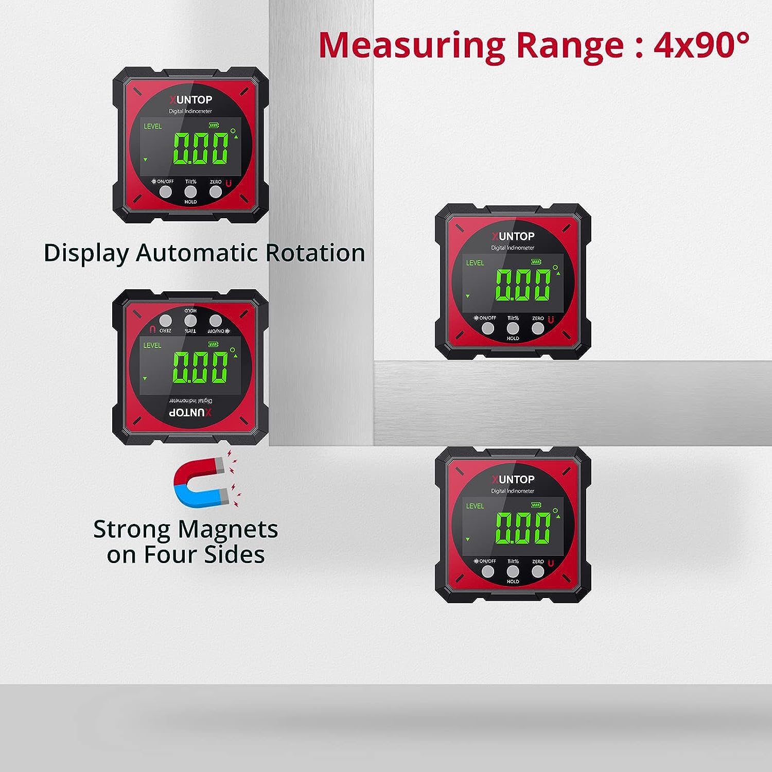 XUNTOP USB Charging Digital Level Box Angle Finder